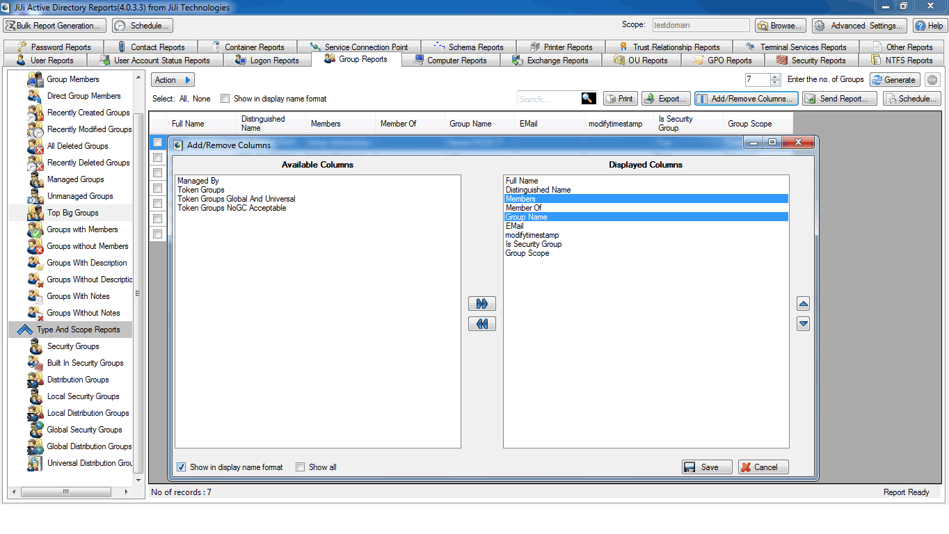 Active Directory Top Big Groups Report